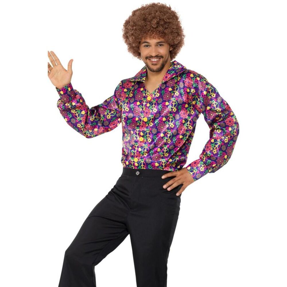 Smiffys Mens 60s Psychedelic Shirt / Multicolored